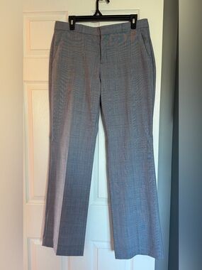Banana Republic Navy and Gray Plaid Logan Dress Pants